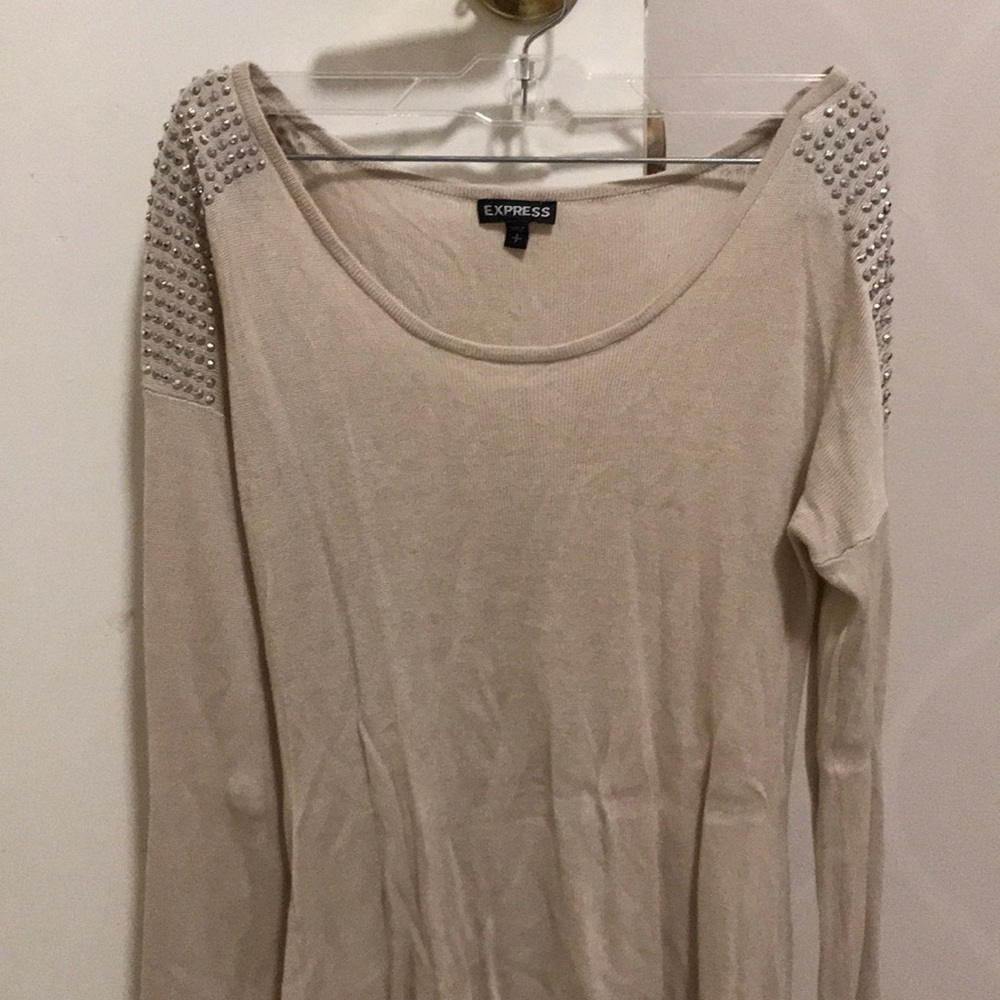 Express top with embellished shoulders